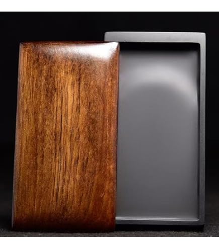 Amazon | 硯石 端渓硯 梅花坑 彫刻硯 7.5吋 （190×145×20mm） | 硯